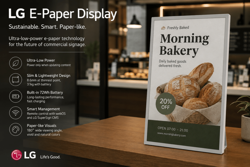LG E-Paper Display for Sustainable Signage